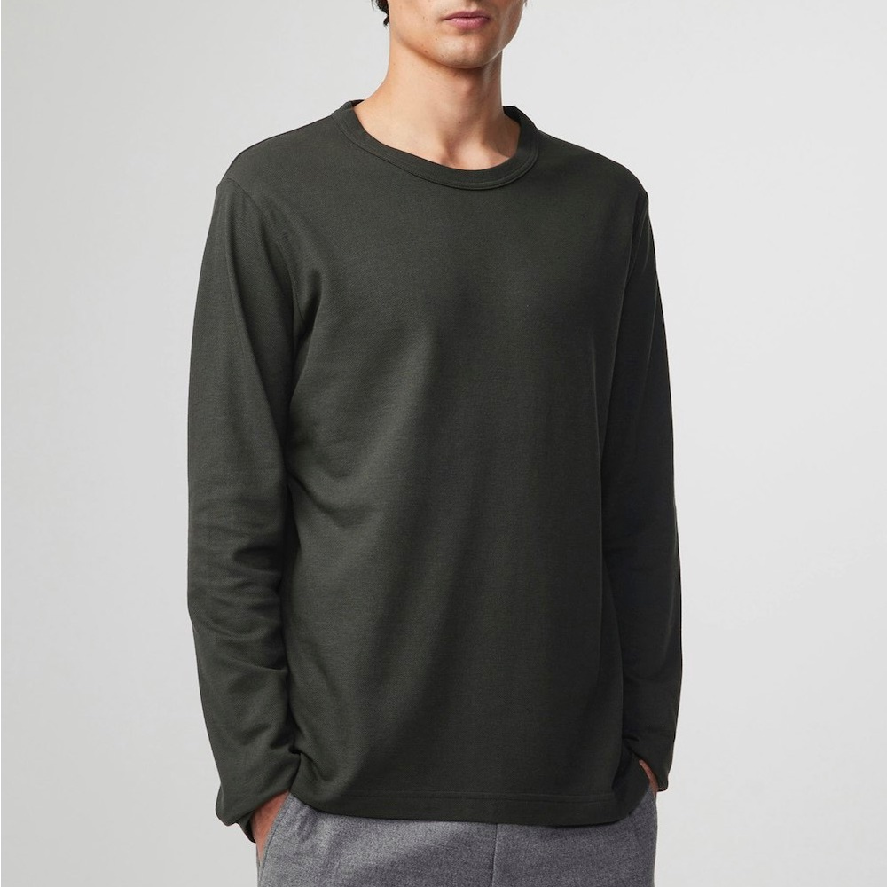 NNO7 No Nationality Long Sleeve Tee, Dark Army Size M New with Tag $120